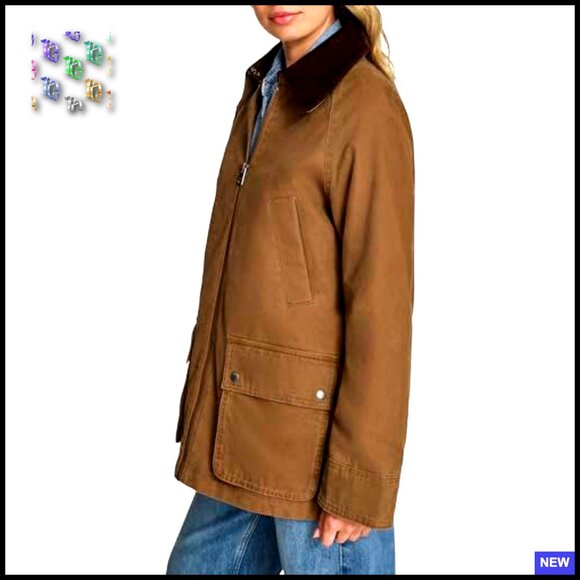 Cotton Barn Jacket Classic Utility Chic Lightweight Layer Transitional Weather - Picture 3 of 6